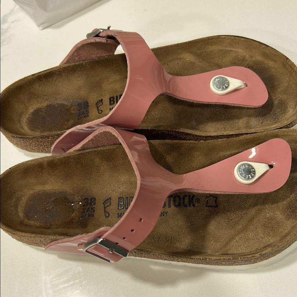 Birkenstock Pink Sandals with Two-Strap Design
